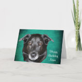 Black Labrador Retriever Personaliseer Birthday Ka Kaart (Voorkant)