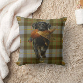 Black Labrador Retriever & Pheasant throw cushion Kussen (Deken)