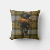Black Labrador Retriever & Pheasant throw cushion Kussen (Voorkant)
