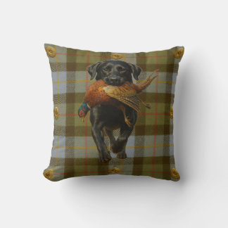 Black Labrador Retriever & Pheasant throw cushion Kussen