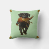 Black Labrador Retriever & Pheasant throw cushion Kussen (Achterkant)