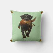Black Labrador Retriever & Pheasant throw cushion Kussen (Voorkant)