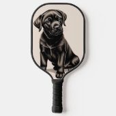 Black Labrador Retriever Pickleball Paddle (Achterkant)