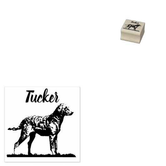 Black Labrador Retriever print aangepaste naam Rubberstempel (Gestempeld)