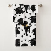 Black Labrador Retriever Puppies Bad Handdoek (Insitu)