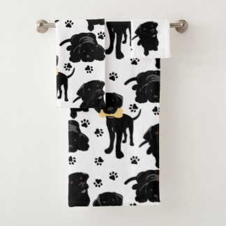 Black Labrador Retriever Puppies Bad Handdoek