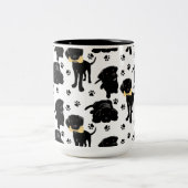 Black Labrador Retriever Puppies Tweekleurige Koffiemok (Center)