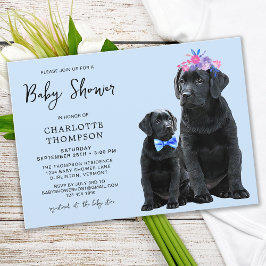 Black Labrador Retriever Puppy Dog Blue Boy Kaart