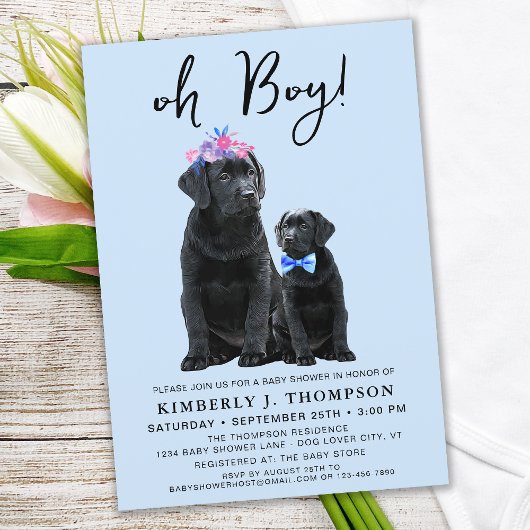 Black Labrador Retriever Puppy Dog Boy Blue Kaart