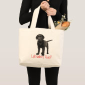 Black Labrador Retriever Puppy Dog Love Grote Tote Bag (Voorkant (product))