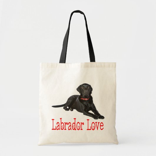 Black Labrador Retriever Puppy Dog Love Tote Bag (Voorkant)