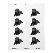 Black Labrador Retriever Puppy Dog Sticker (Full Sheet)