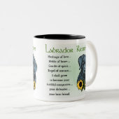 Black Labrador Retriever Puppy Gifts Tweekleurige Koffiemok (Voorkant rechts)