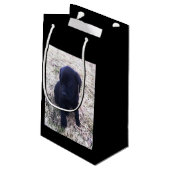 Black Labrador Retriever Puppy Klein Cadeauzakje (Achterkant Gekanteld)