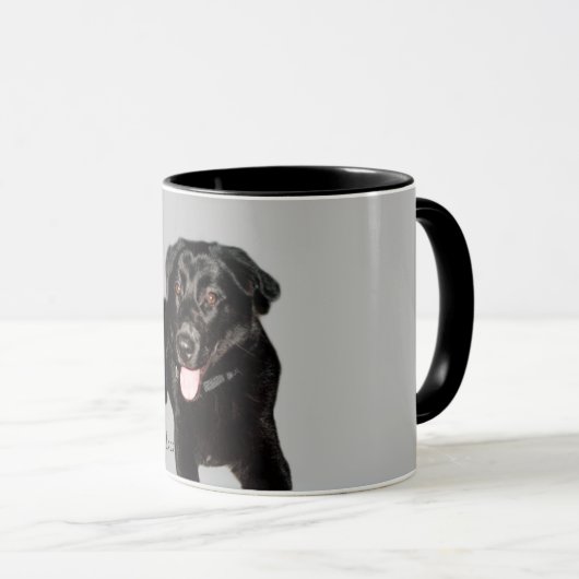 Black Labrador Retriever Puppy Mok (Voorkant rechts)