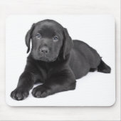Black Labrador Retriever Puppy Mousepad Muismat (Voorkant)