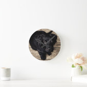 Black Labrador Retriever Puppy op hout Ronde Klok (Huis)