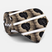 Black Labrador Retriever Puppy op hout Stropdas (Opgerold)