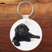 Black Labrador Retriever Puppy Sleutelhanger (Voorkant)
