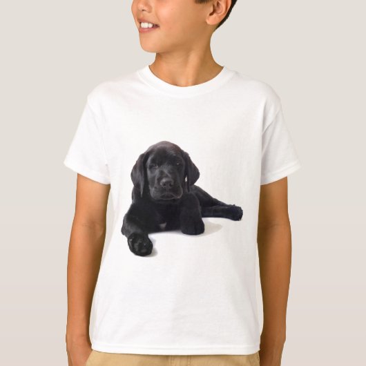 Black Labrador Retriever Puppy T-shirt (Voorkant)