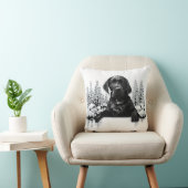 Black Labrador Retriever puppy T-Shirt Kussen (Stoel)