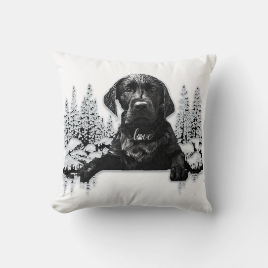 Black Labrador Retriever puppy T-Shirt Kussen (Voorkant)