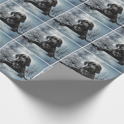 Black Labrador Retriever puppy T-Shirt Throw Pil Cadeaupapier (Hoek)