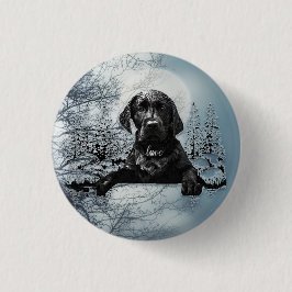 Black Labrador Retriever puppy T-Shirt Throw Pil Ronde Button 3,2 Cm