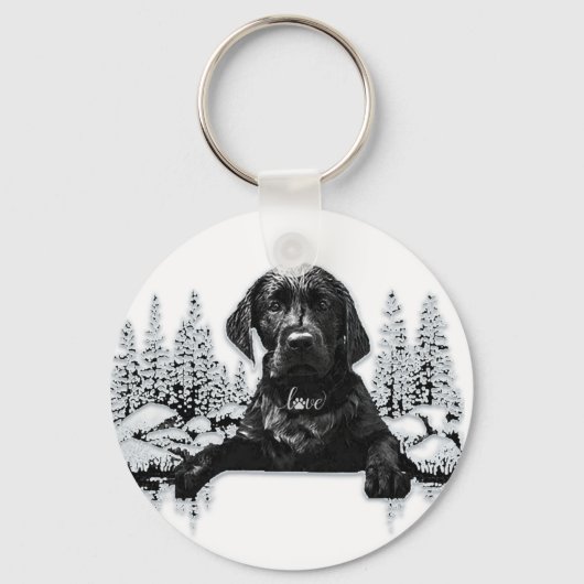 Black Labrador Retriever puppy T-Shirt Throw Pil Sleutelhanger (Voorkant)