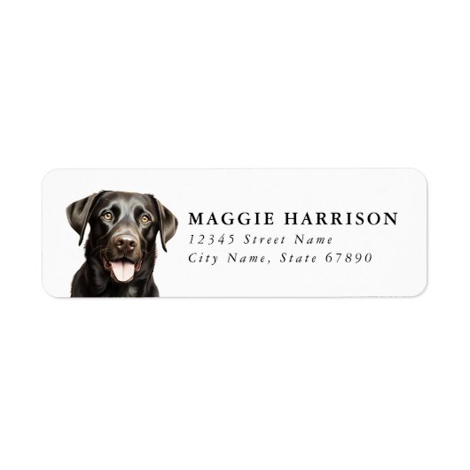 Black Labrador Retriever Return Address Labels (Voorkant)