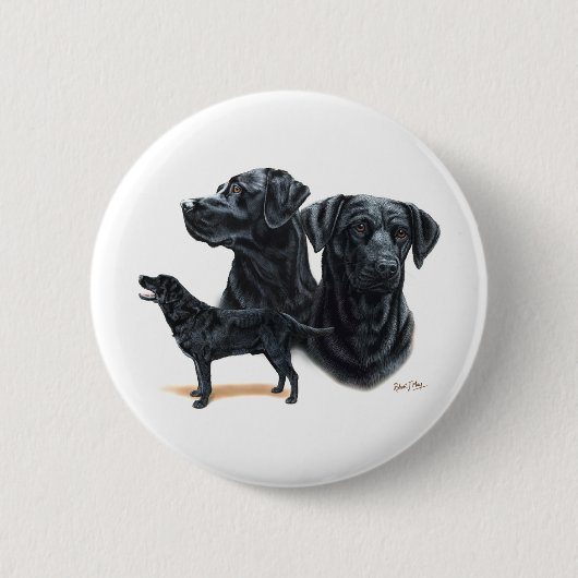 Black Labrador Retriever Ronde Button 5,7 Cm (Voorkant)