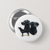 Black Labrador Retriever Ronde Button 5,7 Cm (Voorkant /achterkant)