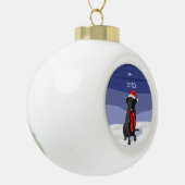Black Labrador Retriever Santa Hat & Scarf Keramische Bal Ornament (Links)