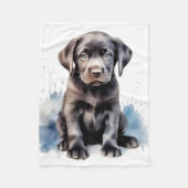 Black Labrador Retriever Schattige Puppy Dog Fleece Deken (Voorkant)