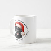Black Labrador Retriever Schattige Vrolijk Kerstfe Koffiemok (Voorkant links)