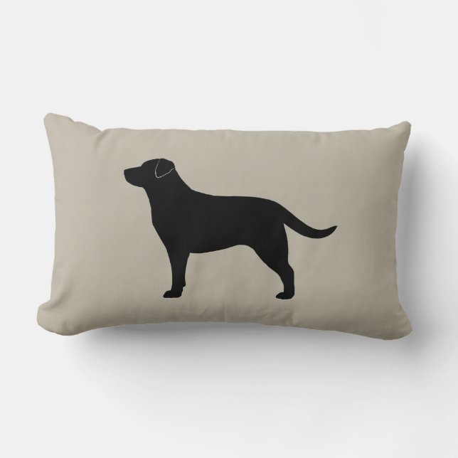 Black Labrador Retriever Silhouette Decorative Kussen (Voorkant)