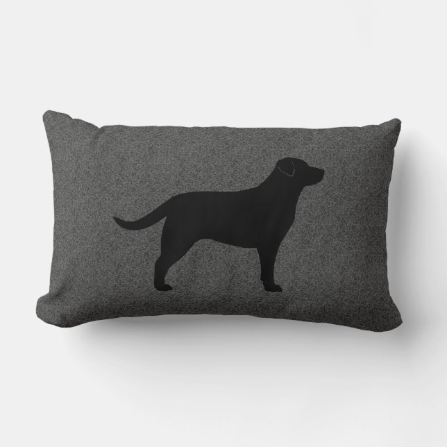 Black Labrador Retriever Silhouette Decorative Kussen (Voorkant)