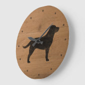 Black Labrador Retriever Silhouette Grote Klok (Hoek)