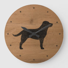 Black Labrador Retriever Silhouette Grote Klok