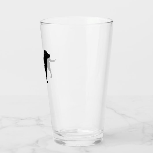 Black Labrador Retriever Silhouette Persoonlijk Glas (Links)