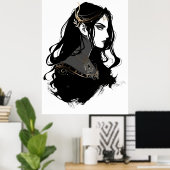 Black Labrador Retriever Silhouette Poster (Thuiskantoor)