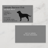 Black Labrador Retriever Silhouette Visitekaartje (Voorkant / Achterkant)
