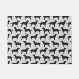 Black Labrador Retriever Silhouettes Dogs Pattern Deurmat