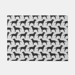 Black Labrador Retriever Silhouettes Dogs Pattern Deurmat