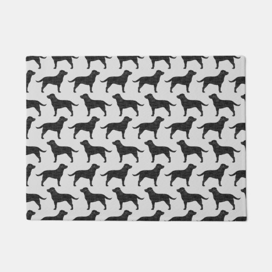 Black Labrador Retriever Silhouettes Dogs Pattern Deurmat (Voorkant)
