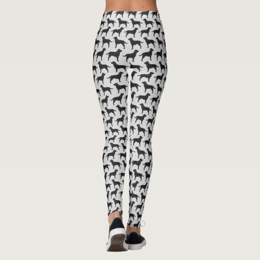 Black Labrador Retriever Silhouettes Labtern Patte Leggings (Achterkant)