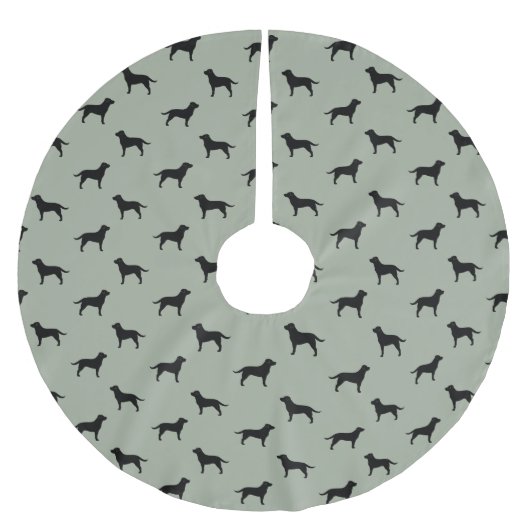 Black Labrador Retriever Silhouettes Patroon Kerstboom Rok (Voorkant)