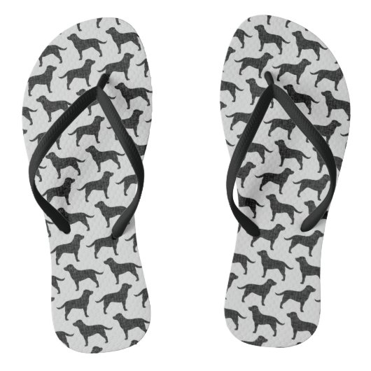 Black Labrador Retriever Silhouettes Patroon Teenslippers (Voetbed)