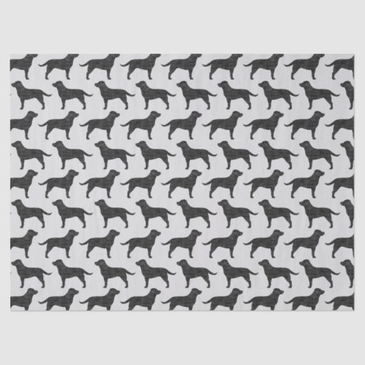 Black Labrador Retriever Silhouettes Patroon Tissuepapier (Voorkant)