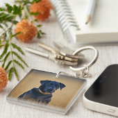 Black Labrador Retriever Sleutelhanger (Voorkant Rechts)